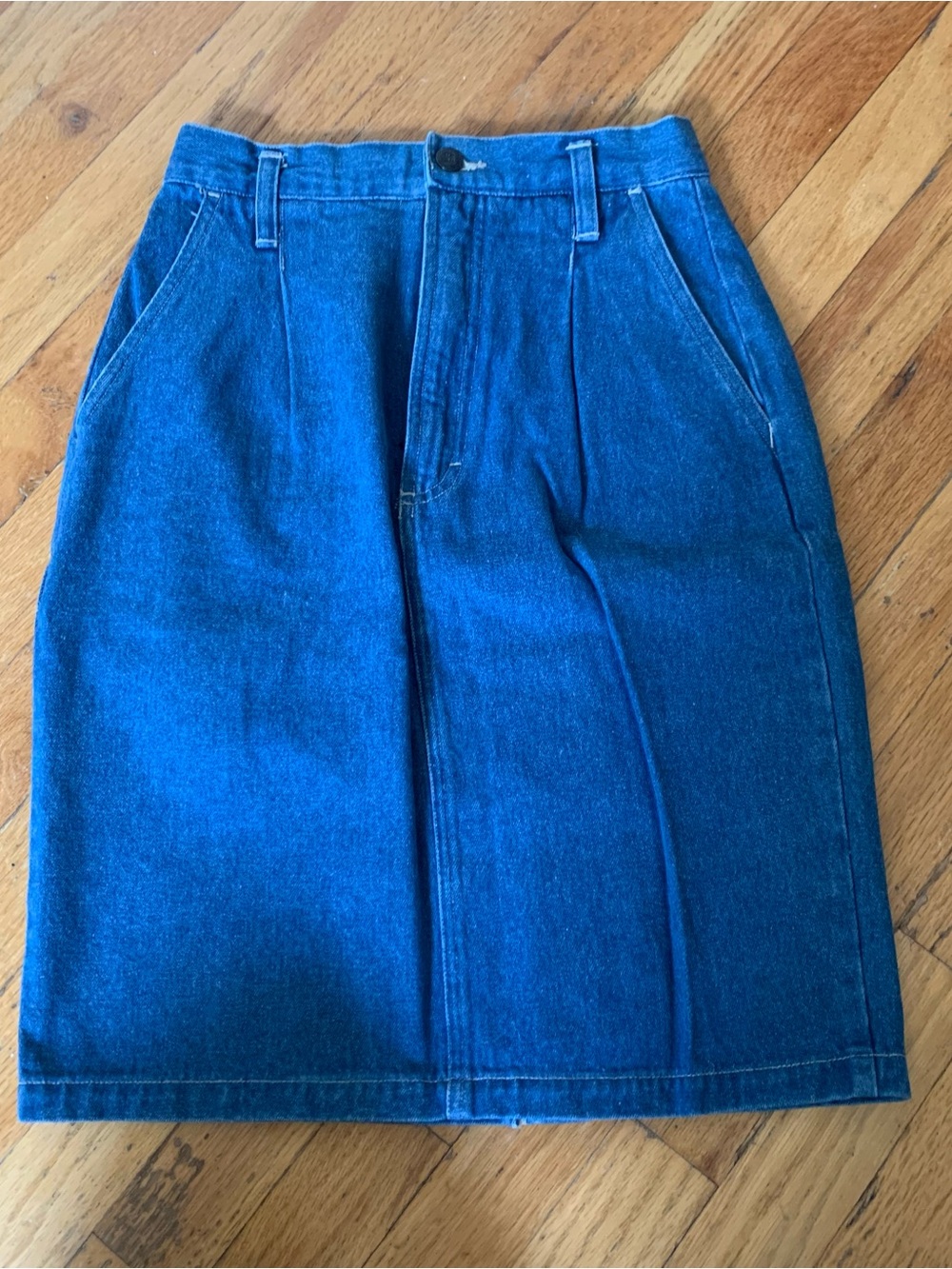 Vintage 90s Columbia Sportswear blue denim midi skirt